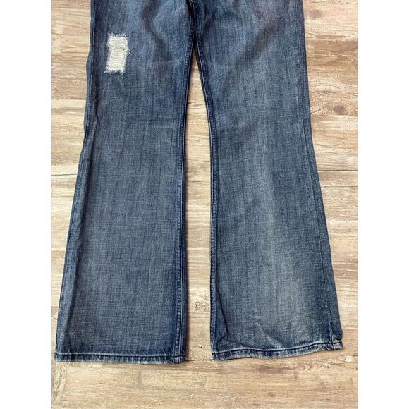 O’Neill Premium Flared Jeans Distressed Embroidered Women’s Junior’s Sz 13 - Picture 2 of 6
